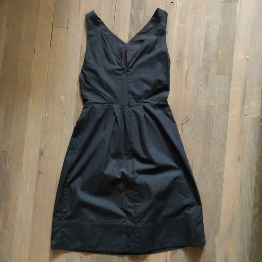 Madewell Cutout Cotton Tank Dress Sleevless Knee Length Sundress Navy 0 XS - Picture 4 of 7